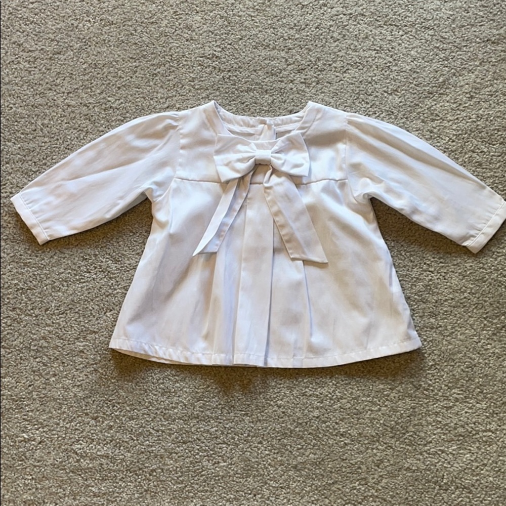Ruffle Butts girls white blouse with bow